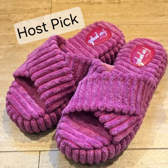 Free People Shoes - Free People "Two Days In Ibiza" Pink/Purple Orchid Terry Cloth Platform Slippers